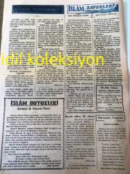 İSTANBUL İSLAM YOLU GAZETESİ YEREL TAŞRA BASINI -- ---30 Haziran 1949 Sayı :39 Yıl :1--Ramazan Orucu Şabanda Farz Kılınmıştır  :Yazan :Tahir Olgun --Mir 'atülakaid Tercemesi --Eski Ramazan Dair --Ayıplanan Şey Mutlaka Başa Gelir --Bursalı  Hekim Ali Efendi  Yazan :Cevat Çelebioğlu --Müslüman  Bir İngiliz 'in Fikri Yazan :Reşid Mazhar Ayda --İslam Büyükelçisi :Suheyb  B. Sinanir Rumi --