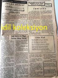 İSTANBUL İSLAM YOLU GAZETESİ YEREL TAŞRA BASINI ----27 Ocak 1949  Sayı :17 Yıl :1--İlk Vahiy ve Okuyup Yazmanın Müslümanlıkta Ehemmiyeti Yazan  :Tahir Olgun --İbadet ne demektir ?--Ahmet Hamdi Akseki --İbni Sina Yazan :Cafer  Ergin --Şeyh Sadinin Bir Moğol Emrine Yılbaşı Tebriki --Erken Kalk :Kilisli  Celal Agah Uyanık--Ziya Paşa'nın Bir Gazaline  Nazire --İslam Büyükleri :Ammar  B. Yasir --