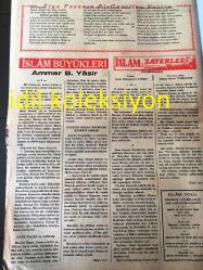 İSTANBUL İSLAM YOLU GAZETESİ YEREL TAŞRA BASINI ----27 Ocak 1949  Sayı :17 Yıl :1--İlk Vahiy ve Okuyup Yazmanın Müslümanlıkta Ehemmiyeti Yazan  :Tahir Olgun --İbadet ne demektir ?--Ahmet Hamdi Akseki --İbni Sina Yazan :Cafer  Ergin --Şeyh Sadinin Bir Moğol Emrine Yılbaşı Tebriki --Erken Kalk :Kilisli  Celal Agah Uyanık--Ziya Paşa'nın Bir Gazaline  Nazire --İslam Büyükleri :Ammar  B. Yasir --