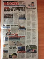 Sözcü Gazetesi, 2 Aralık 2021,  Soner Yalçın, Hakan Kaya, Deniz Ayhan, Ruhat Mengi, Serpil Yılmaz, Deniz Zeyrek,  Kılıçdaroğlu, Akgener, Büyüye Büyüye Gariban!, Kolay Çözüm Tuzağı, Gül'ün Temsil Ettiği Çizgi, Ekonomi Tahsili, İşte Size Çözüm, Dilini Tut, Ekonomi İşini Ehline Bırak!, Francesco Farioli, Atakan Çankaya, Abdullah Avcı, Ahmet Ağaoğlu, Christoph Daum, Slaven Bilic,  GİDİR!... larak Hakemlerle Alakalı Bir Ortak Bir Söylemdir, Pjanic Şoku: 1 Hafta Yok, Fenerbahçe ve Göztepe, PFDK'ya Tepkili İSYAN, Kale Diouf'un Turu Hatay'ın, Altın Yatırım Türkiye Kupası, Teklif Gelirse Engel Olmam, Yeni Teknik Direktör Arayışlarına Başlayan Fenerbahçe'de Listenin İlk Sırasında İtalyan Çalıştırıcı Var, Yine Yeniden Bilic, Abdullah Avcı Adını Trabzonspor Tarihine Yazdırmanın Eşiğinde, Bodrum'da Büyük Coşku, 3. Yunan Geliyor