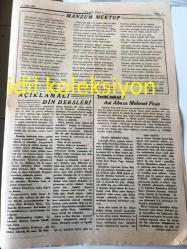 İSTANBUL İSLAM YOLU GAZETESİ YEREL TAŞRA BASINI ---15 Eylül 1949 SAYI :50 Yıl :1--Hutbeliler Kısa Kesilmelidir :Tahir Olgun --İstanbul da ki İlmi Cemiyetler ve Darülşafakanın  Kuruluşu --Manzum Mektup :Tahir Olgun --Asi Abaza Mehmet Paşa --İslam da İlk Resmi  Muallim --