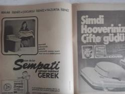 TV'DE 7 Gün Haftalık Aktüalite Sinema Tiyatro Müzik ve Magazin Dergisi - 14 Haziran 1976 - Levent Eriş - Kemal Sonunur - Aydın Tansel - Cemal Kamacı - Küçük Joe'nun Büyük Sırrı - Belkı Merak Etmişsinizdir Dedik - Canan Oğuz - Ülkü Kuranel - Oray Tuğlan - Bülent Çarkacı - Efgan Efekan'la Mazide Bir Gezinti - Tele Şaka - Hikmet Feridun Es - Türkan Şoray - Sempati Çamaşır Makines iReklamı - Hoover Elektrikli Süpürge Reklamı - Gençlik Kulübü - Arçelik Buzdolabı Reklamı - Olimpiyatlarda İlk Altın Madalyayı Kazanıyoruz  Totex Şampuan Reklamı - Tursil Deterjan Reklamı fotoğraf ve haberi - Dergi Tam Değildir Sadece
