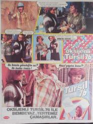 TV'DE 7 Gün Haftalık Aktüalite Sinema Tiyatro Müzik ve Magazin Dergisi - 14 Haziran 1976 - Levent Eriş - Kemal Sonunur - Aydın Tansel - Cemal Kamacı - Küçük Joe'nun Büyük Sırrı - Belkı Merak Etmişsinizdir Dedik - Canan Oğuz - Ülkü Kuranel - Oray Tuğlan - Bülent Çarkacı - Efgan Efekan'la Mazide Bir Gezinti - Tele Şaka - Hikmet Feridun Es - Türkan Şoray - Sempati Çamaşır Makines iReklamı - Hoover Elektrikli Süpürge Reklamı - Gençlik Kulübü - Arçelik Buzdolabı Reklamı - Olimpiyatlarda İlk Altın Madalyayı Kazanıyoruz  Totex Şampuan Reklamı - Tursil Deterjan Reklamı fotoğraf ve haberi - Dergi Tam Değildir Sadece