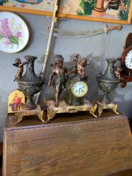 FRANSIZ TUTYA ŞÖMİNE SAATİ SET