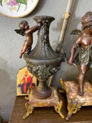 FRANSIZ TUTYA ŞÖMİNE SAATİ SET