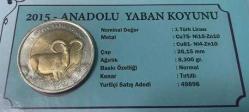 2015 Anadolu Yaban Koyunu  - Darphane Hayvanlar Serisi Bimetal Hatıra Para
