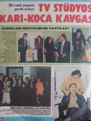 TV'DE 7 Gün Gong Haftalık Aktüalite Sinema Tiyatro Müzik ve Magazin Dergisi - 14 Ocak 1985 - Türkan Şoray - Barış Manço - Yağmur bereket getirdi - Cihan Ünal - Türkan Sultan Perhizde - TV Stüdyosu Karı Koca Kavgası - Oya Özyılmaz - Bilge Şan - Tolga Han - Fatoş Çingitaş - Füsun Önal - Ali Poyrazoğlu - Semiha Yankı - Tarık Akan - Ali Rıza Binboğa - Sadri Alışık - ''Turist Ömer Olduğum Günler'' - Ayşe Tunalı - Söyle Ayşe Kim Bu Erkek fotoğraf ve haberi - Dergi Tam Değildir Sadece 8 Sayfası Mevcuttur