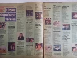 TV'DE 7 Gün Gong Haftalık Aktüalite Sinema Tiyatro Müzik ve Magazin Dergisi - 8 Şubat 1988 - Ajda Pekkan Fecri Ebcioğlu - Lütfen Doğru Karar Verelim - Necef Uğurlu - Ahmet Uğurlu - Yasemin Yalçın - Murat Aykaç Erginöz - Emel Kasapoğlu - Salih Güney - Emel Kasapoğlu - Selin Dilmen - Erol Durak - Nilgün Belgün - Necla Erol - İşte, mutluluğun fotoğrafı - Emel Sayın - Coşturdular coştular - Oliver Tobias - Parliament Sigara Reklamı fotoğraf ve haberi - Dergi Tam Değildir Sadece 14 Sayfası Mevcuttur