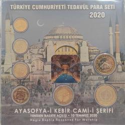 TÜRKİYE CUMHURİYETİ AYASOFYA-İ KEBİR CAMİ-İ YENİDEN İBADETE AÇILIŞI TEDAVÜL PARA SETİ (2020) ÖZEL KİTİNDE ÇİL+++