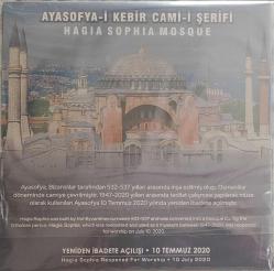 TÜRKİYE CUMHURİYETİ AYASOFYA-İ KEBİR CAMİ-İ YENİDEN İBADETE AÇILIŞI TEDAVÜL PARA SETİ (2020) ÖZEL KİTİNDE ÇİL+++