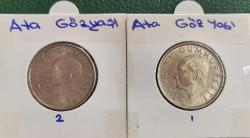 AĞLAYAN ATA -- KENARA YAKIN / UZAK HİLAL -- RENK FARKI  -- 1986 (50) ELLİ LİRA 2 ADET ÇA+++ÇİLL