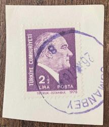 Mektup Zarfından Kesilmiş  / Postadan Geçmiş Pul Filateli - Osmanbey, 1978 Damgalı -  ATATÜRK, 2 1/2 LİRA -  Türkiye Cumhuriyeti