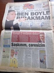 Hürriyet Gazetesi - 8 Nisan 2003 - Russell Crowe'in Sevgilisi Bekarlığa Veda Partisi'nde Erkek Striptizcilerle Eğlendi - Sertab Erener Bob Dylan'ın Şarkısını Seslendirdi - Fenerbahçe'de Fatura 9. Hoca Oğuz Çetin'e Kesildi - Aziz Yıldırım Fenerbahçe'yi Bırakmam - Savaşı'n 19. Gününde Saddam Efsanesi Çok Ağır Darbeler Yedi - Saddam Heykeli Baş Aşağı - Recep Tayyip Erdoğan - Cemil Çiçek - Binali Yıldırım - Süleyman Demirel