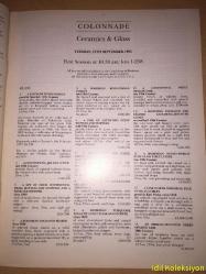 SOTHEBY'S FOUNDED 1744 - COLONNADE , CERAMİCS & GLASS SİLVER - LONDON 12/14 SEPTEMBER 1995 - İNGİLİZCE DERGİ , KATALOG