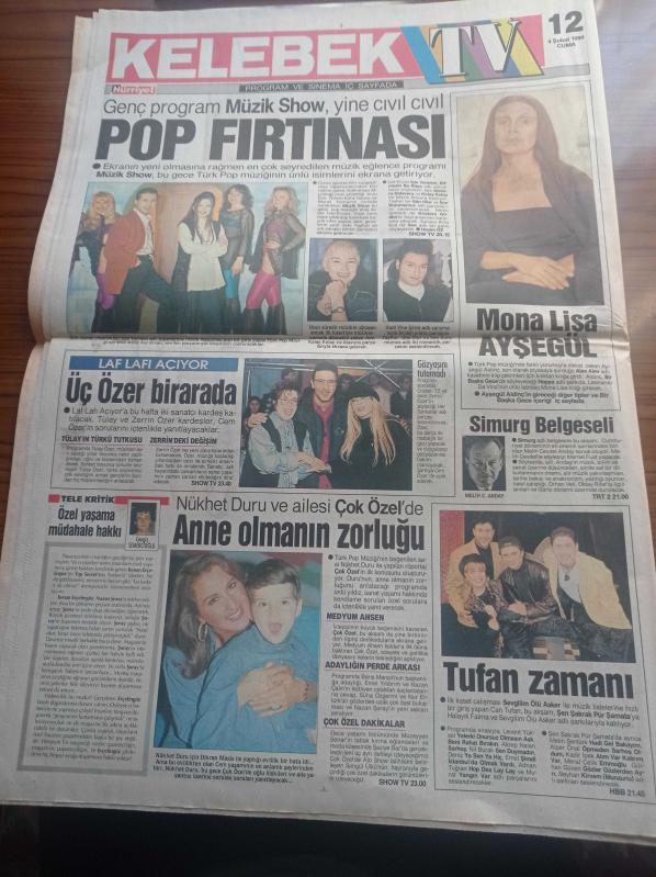 Hürriyet 2 Gazetesi 4 Şubat 1994 Tarık Tarcan Mona Lisa  