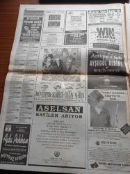 Hürriyet Gazetesi - 19 Kasım 1993 - Tarkan İle Juliet Aşkı Sona Erdi - Galatasaray'da Kubilay Türkyılmaz Paniği - Mustafa Denizli Beşiktaş'ı Karıştırdı - Asil Nadir'in Büyük Zaferi - Aşkı Ugruna Refah Partisi'ne Geçen Filiz Ergün - Besim Tibuk Ve İbrahim Tatlıses Dilleri Yüzünden Başları Belada - Besim Tibuk Güneydoğu'da Bir Kürt Devleti Kurulabilir - Devlet Terörist Şemdin Sakık'tan Noter İstedi
