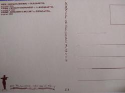 ŞEHİR KARTPOSTALI-AVUSTURYA/VİYANA BURGGARTEN MOZART ANITI GÜNDÜZ GÖRÜNTÜSÜ,ARKASINA YAZILMAMIŞ,RENKLİ, 11 X 15 CM EBADINDA - 1950'LER, 1960'LAR, 1970'LER, 1980'LER