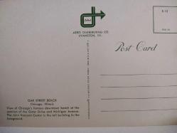 ŞEHİR KARTPOSTALI-ABD/CHICAGO ILLINOIS OAK SOKAĞI KUMSALI GÜNDÜZ YUKARIDAN GÖRÜNTÜSÜ,ARKASINA YAZILMAMIŞ,RENKLİ, 11 X 15 CM EBADINDA - 1950'LER, 1960'LAR, 1970'LER, 1980'LER