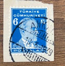 Mektup Zarfından Kesilmiş  / Postadan Geçmiş Pul Filateli - 10 Mayıs 1939 Damgalı - ATATÜRK , 6 KURUŞ - Türkiye Cumhuriyeti