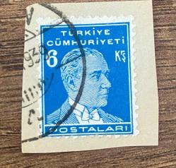 Mektup Zarfından Kesilmiş  / Postadan Geçmiş Pul Filateli - 1939 Damgalı - ATATÜRK , 6 KURUŞ - Türkiye Cumhuriyeti