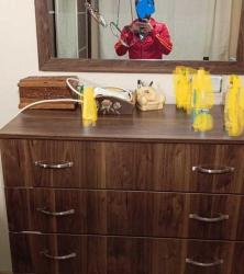 AHŞAP YATAK ODASI CEVİZ KAPLAMA ,170 BİN TL LİK ÖZEL YAPIM YATAK ODASI TAKIMI 59  BİN TL YE