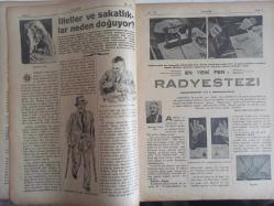 7 Gün Haftalık Aktüalite Sinema Tiyatro Müzik ve Magazin Dergisi - 12 Şubat 1936 - Bir Saltanatın İki Siması - Hacı Adil Bey - Hüseyin Cahid Yalçın - İlletler ve Sakatlıklar Neden Doğuyor? - En Yeni Fen: Radyestezi - Mühendis Sedat Nuri - Sinop'a Nasıl Sürüldüm - Korku Nedir ? Niçin Korkuyyoruz - Meliha Avni - Hikmet Feridun - Meraklı Bilgiler - Büyük Adamların Meşhur Eşleri - Ömer Rıza - Bernar Schaw - Frikya Efsanesi Sibel - Atlantis - Erkek Kolejinde Küçük Bir Gezinti - Herkes Dedektif Olabilir Mi? - Yurtta Tiyatro - Aşkın Yanıbaşında - Selami İzzet - Daktilo His Aşk ve Memleket Romanı - Kadircan Kaflı - 10 Yılın Tarihi - Aspirin Reklamı - 35 Yaşında Bir Kadın 19 Yaşında Bir Sarışın Kızın Nişanlısını Kaçırıyor - Hasan Özlü Unları Reklamı - Telefunken 1936 Radyo Reklamı fotoğraf ve haberi - Tam Takım Dergi