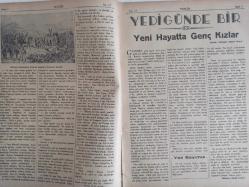 7 Gün Haftalık Aktüalite Sinema Tiyatro Müzik ve Magazin Dergisi - 5 Haziran 1935 - Büyük Bir Türk Kumandanı: Plevne Kahramanı Osman Paşa - Fatma Zatıgül - Yedigünde Bir Yeni Hayatta Genç Kızlar - Hüseyin Cahid Yalçın - Tuz Gölü - Victor Hugo - Bir Türkün İcadı - Kol Kesen, Karın Deşen Genç Kız: Operatör Suat - Tarihten Bir Yaprak - Amcazade ve Hoca Feyzullah - Ahmed Refi - Dil Bilmek - Nurullah Ataç - Sezar ve Kleopatranın Aşkı - Ömer Riza - Malta Adasında Esaret Hatıraları - Hüseyin Cahit Yalçın - Doğan Ayın Kenarına Satırlar. - Kadın ve Moda - Mahmut Yesari - Mutlu Evliler Yatak Odası - Foya Romanı - Aspirin Krem Reklamı - 7 Saatlik Pudra - Johnson Deniz Motoru Reklamı - Frigidaire Soğuk Hava Dolabı Reklamı fotoğraf ve haberi - Tam Takım Dergi