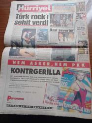 Hürriyet Gazetesi - 15 Ekim 1993 - Türk Rock'ı Şehit Verdi - Pentagram Solisti Ümit Yılbar Şehit Oldu -  Kubilay Türkyılmaz Harcanıyor - Tanju Çolak Jübile Yapıyor - Asrın Soygunu Böyle Önlendi - Çukurova Holding Hileyle Ele Geçirildi
