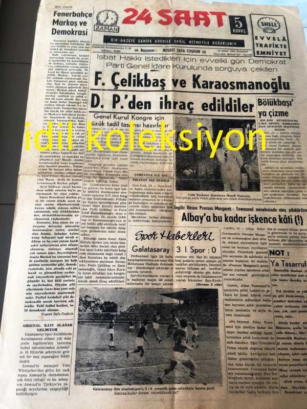 İSTANBUL 24 SAAT GAZETESİ YEREL TAŞRA BASINI  10 Ekim 1955  