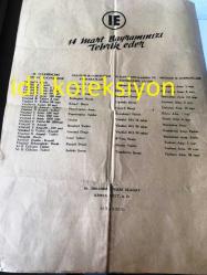 İSTANBUL  TIBBIYELİ  GAZETESİ YEREL TAŞRA BASINI ---14 MART 1952 ---Bütün Yurtta Bugün Tıp Bayramı Kutlanıyor --Talebe Sanatoryum  Hocamız Ord Prof . Tevfik Sağlam  ve Sağlık  Bakanı Sayın Dr.Ekrem Hayri Üstündağ  Himmet ile Üniversite Talebe Bir Sanatoryuma Kavuşuyor --Dr .Akil  Muhtar  Özden --14 Mart :Sami Artık --Hekimlikte Tesanüt  :Doç Dr :Halit Ziya Konuralp --Prof .Dr .Arif İsmet Çetingil -,Prof .Dr .A. Süheyl Ünver --Stajyerlerle bir grup Doç .Dr :Kamil Akolla --