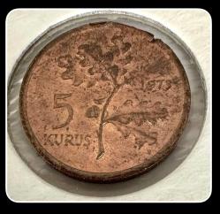 1973 - 5 KURUŞ ÇİL (TCM973) “BAKIR” En Az Basılan (S)