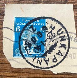 Mektup Zarfından Kesilmiş  / Postadan Geçmiş Pul Filateli - Unkapanı, 23 Ocak 1940 Damgalı - ATATÜRK, 6 KURUŞ - Türkiye Cumhuriyeti