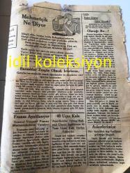 İSTANBUL KÖROĞLU  GAZETESİ YEREL TAŞRA BASINI -- 1940 Sayı :1314 Yıl :13-- Yağma İtalyan Tankları Kapanın Elinde Kalıyor --İtalyan Cephesi Ortadan Yarıldı --Vakalar --3 Devletin Vaziyeti --Kıskanan Var Mı ?---İtalyan Bozgunu --Mehmetçik Ne Diyor ?--Bursalılar Zengin  Olmak İsterlerse --Fransa Ayaklanıyor --40 Uçan Kale -- Yazan :İskender  F. Sertelli :Firavunun Kızı Zindanda --