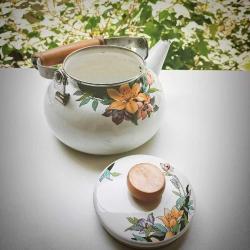 Vintage Emaye Demlik