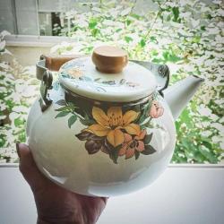 Vintage Emaye Demlik