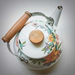 Vintage Emaye Demlik