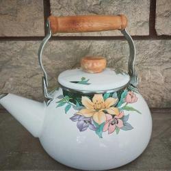 Vintage Emaye Demlik