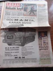 Sabah Gazetesi - 9 Haziran 1993 - Sergen Yalçın Beşiktaş'ta Kaldı - Emre Aşık Fenerbahçe'ye İmza Attı - Cemil Turan - Woody Allen Kaybetti - Ateşkes Sona Erdi - Abdullah Öcalan Savaşı Yoğunlaştırıp Sürdüreceğiz- Tansu Çiller Erkek Çıktı - Tansu Çiller Türkiye'nin İlk Kadın Başbakanı Olacak Mı - Murat Karayalçın