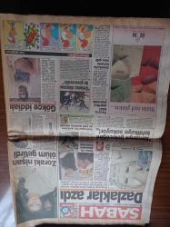 Sabah Gazetesi - 9 Haziran 1993 - Sergen Yalçın Beşiktaş'ta Kaldı - Emre Aşık Fenerbahçe'ye İmza Attı - Cemil Turan - Woody Allen Kaybetti - Ateşkes Sona Erdi - Abdullah Öcalan Savaşı Yoğunlaştırıp Sürdüreceğiz- Tansu Çiller Erkek Çıktı - Tansu Çiller Türkiye'nin İlk Kadın Başbakanı Olacak Mı - Murat Karayalçın