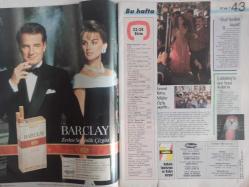 TV'DE 7 Gün Gong Haftalık Aktüalite Sinema Tiyatro Müzik ve Magazin Dergisi - 22 Ekim 1989 - Kadir İnanır - Meral Nayman - Gülriz Sururi - Yılmaz Zafer - Mahir Günşiray - Pink Floyd - Uğur Gücel - Şener Şen - Sermin Hürmeriç - Vanity - Levent Kırca - Nilüfer Öz - Sezai Aydın - Meral Nayman - Erol Artem - İsmail Elden - Sevinç Pekin - Melike Zobu - Zeki Alasya - Tuluğ Çizgen - Uğur Dündar - İsmet Üstekin - Nilgün Saraylı - Ayhan Önal - Kartal Kaan - Şebnem Dinçgör - Müjdat Gezen - Levent Kırca - Yılmaz Zafer - Gülriz Sururi - Edith Theo Serapo - Mahir Günşiray - Uğur Yücel - Şener Şen - Sermin Hürmeriç - Emir Kusturica - Burt Lancaster - Clark Gable - Carmen Mirande - Naki Turan Tekinsav - Halil Ergün - Perihan Savaş - Parliament Sigara Reklamı fotoğraf ve haberi - Tam Takım Dergi