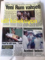 KIBRIS GAZETESİ YEREL TAŞRA BASINI ----27 Ağustos 1994 Yıl :1 Sayı :1809-Hükümet ortakları Kıbrıs Sorununda  anlaşamadı ve :Koalisyon  komada --UBP''den Eroğlu 'na tek rakip Enver Emin --Gazimağusa esnafı plansız -programsız  elektrik  kesintilerine karşı protesto gösterisi  düzenledi  Elektrik isyanı --Rumlar , KKTC ' de ki bir turistin  ölümüne neden  oldu  Yeni Rum Vahşeti  --Girne Belediyesi 'ne 60 çöp bidonu hediye edildi--Ticaret  Odası Kdv  'ye karşı  - RP -PKK İşbirliği --Rum , garantör Türkiye 'den rahatsız --Klerides , Denktaş 'ı  uzlaşmazlığa itiyor --Almanya Dış işleri bakanı  Klaus Kinkel  Hırvatistan 'da   Zagreb 'e gelen  bakanı meslektaşı  Graniç karşıladı --Nato Genel Sekreteri Manfred Wörner toprağa verildi --İki Mustafa Denizer ,Londra da Buluştu --Aşkınız için  check -up yapın -- Can Tufan :Türk Pop Müziğinde patlama değil ,enflasyon var --Avrupa 'nın yeni prensi Panucci --Baresi  'nin gönlü Japonya da -Ewing  Güney Afrika da --Fenerbahçe de müjdat  kadroda--