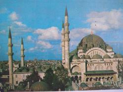 ŞEHİR KARTPOSTALI-TÜRKİYE/İSTANBUL SÜLEYMANİYE CAMİİ GENEL GÜNDÜZ GÖRÜNTÜSÜ,ARKASINA YAZILMAMIŞ,RENKLİ, 11 X 15 CM EBADINDA - 1950'LER, 1960'LAR, 1970'LER, 1980'LER