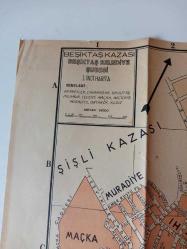 İSTANBUL İLİ BEŞİKTAŞ KAZASI / BEŞİKTAŞ BELEDİYE ŞUBESİ ÇEŞİTLİ SEMTLER KROKİSİ - I.HARİTA..