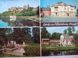 ŞEHİR KARTPOSTALI-ALMANYA/BERNBURG KALE KAFE BAHÇESİ TİYATRO BİNASI VE BÄRENBURG GÜNDÜZ GÖRÜNTÜSÜ,ARKASINA YAZILMIŞ,RENKLİ, 11 X 15 CM EBADINDA - 1950'LER, 1960'LAR, 1970'LER, 1980'LER