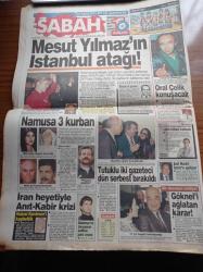 Sabah Gazetesi - 21 Aralık 1993 - İlk Yarının Takımı Avrupalı Galatasaray - Gençlerbirliği Oyuncusu Kona - Bülent Uygun - Ergun Göknel'i Ağlatan Karar - Oral Çelik Konuşacak -  Mesut Yılmaz'ın İstanbul Atağı - Çatalca Belediye Başkanı Gülay Atığ - Tutukluluk İki Gazeteci Erhan Akyıldız İle Ali Tevfik Berber Serbest Bırakıldı - Hulusi Kentmen'i Kaybettik - İran Heyetiyle Anıt Kabir Krizi