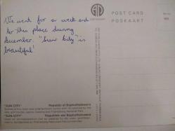 ŞEHİR KARTPOSTALI-BOPHUTHATSWANA/SUN CITY DENİZ KUMSAL OTEL VE KUMARHANELERİN GÜNDÜZ GÖRÜNTÜSÜ,ARKASINA YAZILMIŞ,RENKLİ, 11 X 15 CM EBADINDA - 1950'LER, 1960'LAR, 1970'LER, 1980'LER