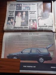 Sabah Gazetesi - 25 Aralık 1993 - Çetin Altan - Zülfü Livaneli - Fenerbahçe Derbi Sever - Galatasaraylı Tugay Kerimoğlu'nun Düğünü Göz Kamaştırdı - Derya Ayanoğlu Şimdi Anne Olmak İstiyorum - Ergun Göknel'in İSKi'de Rüşvet Çarkını Anlattığı Bandın Mahkemeye Gönderilmeyip Gizlendiği Kesinleşti - Başbakan Tansu Çiller'e Sanatçı Bulundu Muazzez Abacı - Genelkurmay Başkanı Orgeneral Doğan Güreş