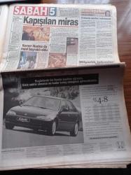 Sabah Gazetesi - 25 Aralık 1993 - Çetin Altan - Zülfü Livaneli - Fenerbahçe Derbi Sever - Galatasaraylı Tugay Kerimoğlu'nun Düğünü Göz Kamaştırdı - Derya Ayanoğlu Şimdi Anne Olmak İstiyorum - Ergun Göknel'in İSKi'de Rüşvet Çarkını Anlattığı Bandın Mahkemeye Gönderilmeyip Gizlendiği Kesinleşti - Başbakan Tansu Çiller'e Sanatçı Bulundu Muazzez Abacı - Genelkurmay Başkanı Orgeneral Doğan Güreş