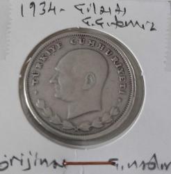 1934 GÜMÜŞ 100 YÜZ KURUŞ KÜÇÜK YILDIZ ÇOK ÇOK TEMİZ ORİJİNAL ÇOK ÇOK NADİRDİR RRRR1A