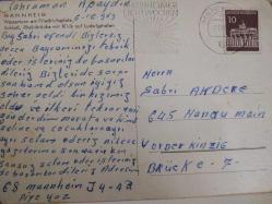 ŞEHİR KARTPOSTALI-ALMANYA/MANNHEIM TARİHİ MİMARİ YAPILAR MUHTEŞEM BAHÇE VE YOLLARIN GÜNDÜZ GÖRÜNTÜSÜ,ARKASINA YAZILMIŞ,PULLU,RENKLİ, 11 X 15 CM EBADINDA - 1950'LER, 1960'LAR, 1970'LER, 1980'LER